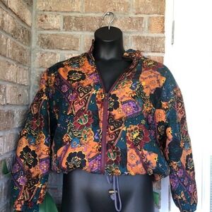 Robert stock vintage floral retro zipup jacket